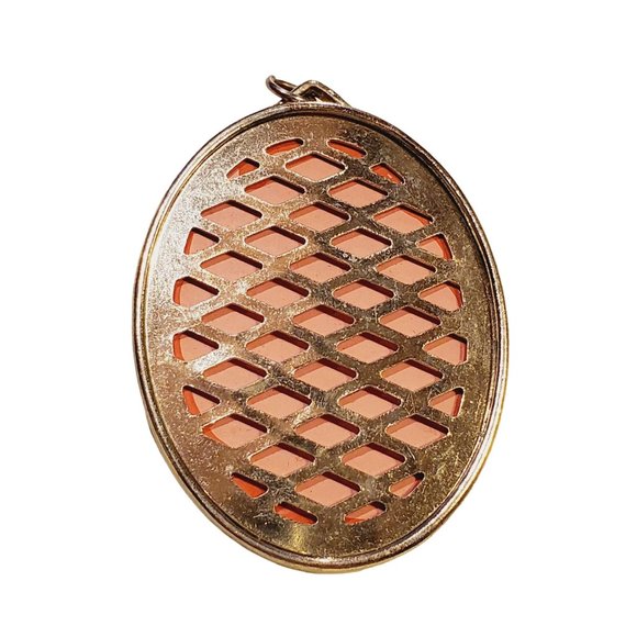 Sunburst Rhinestone & Enamel Large Oval Pendant - Picture 2 of 2